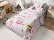 Obliečky do postieľky z Renforcé bavlny ZOO ružové Rozmer obliečky: 45 x 65 cm | 90 x 140 cm