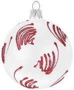 Súprava 3 bielych sklenených vianočných ozdôb Ego Dekor