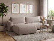 Béžová rozkladacia rohová pohovka TAFIRA, obojstranná