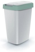 Odpadkový kôš s farebným vekom, 12 l, zelená / sivá