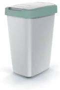 Odpadkový kôš s farebným vekom, 12 l, zelená / sivá