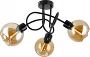 BERGE Sklenená LED stropná lampa 3xE27 - jantárová farba