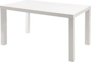 Jedálenský stôl Leo, 140x80 cm, biely lesk%