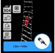 Aigostar - LED vonkajšia vianočná dekorácia 304xLED/3,6W/230V/8 funkcií 3m IP44 studená biela