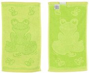 Uterák froté pre deti, Žaba, zelený, 30 x 50 cm