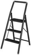 Čierne schodíky Wenko Compact, výška 114,5 cm