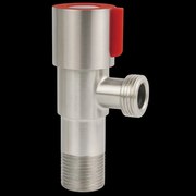 Invena Invena, rohový ventil z nehrdzavejúcej ocele, s keramickou hlavicou, 1/2" × 1/2", červená, INV-ZW-47-C15-J
