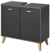 Livarno home Skrinka pod umývadlo vo zvlnenom vzhľade, antracitová (100378603)