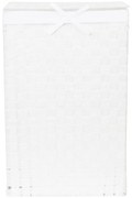 Biely viskózny kôš na bielizeň s vekom Compactor Laundry Basket Linen, výška 60 cm