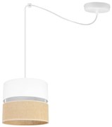Závesné svietidlo Juta Spider, 1x jutové/biele textilné tienidlo, w