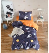 Detské obliečky na jednolôžko v tmavomodrej a oranžovej farbe 140x200 cm Astron – Mijolnir