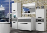 Kúpeľňový nábytok Belini biely mat / šedý mat + umývadlo + zrkadlo  ROD M 5/0/W/WSR/0/ZW