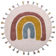 Detský ručne vyrobený koberec Nattiot Rainbow, ø 110 cm