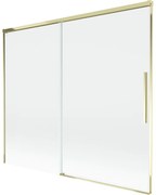 Mexen Rox, 2-krídlová posuvná vaňová zástena 180 x 150 cm, 8mm číre sklo, zlatý lesklý profil, 8C9-180-001-50-00