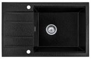 Gamma Modern 8010, 1-komorový granitový drez 800x500x210 mm, čierna, GMA-ZM-8010-BK