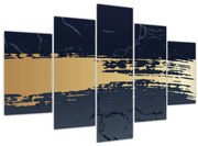 Obraz - Modrá a zlatá abstrakcia N⁰2 (150x105 cm)