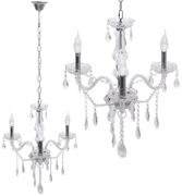 Toolight - Krištáľový závesný luster 3xE14 60W 300752, strieborná, OSW-04601