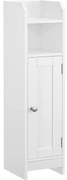 Úzka skrinka s nastaviteľnými policami, kúpeľňová skrinka, biela