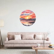 PIPPER. Kruhová samolepka na stenu "Západ slnka" Veľkosť: 60 cm