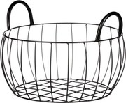 Úložný kôš čierny kov, 31x16 cm%