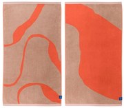 Oranžové/svetlohnedé uteráky v súprave 2 ks z Bio bavlny 50x90 cm Nova Arte – Mette Ditmer Denmark