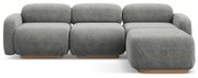 Sivá modulárna rohová pohovka z textílie buklé Ailani – Makamii