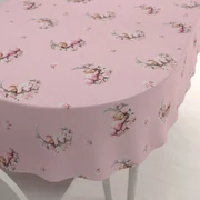 Biante Detský bavlnený oválny obrus Sandra SA-626 Spiace medvedíky na ružovom 50x100 cm