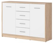 Komoda BRW Nepo Plus 6 (dub sonoma + biela) . Akcia -35%. Vlastná spoľahlivá doprava až k Vám domov. 1098302