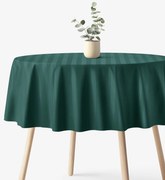 Goldea okrúhly damaškový obrus - tmavo zelené prúžky so saténovým leskom Ø 100 cm