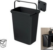 Prosperplast Závesný odpadkový kôš SYSTEMA BASIC, 10 l, 27 x 18 x 33cm, čierny