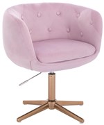 LuxuryForm DESIGN Kreslo MONTANA VELUR na zlatom kríži - levanduľa