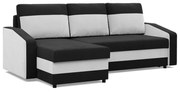 Rozkladacia rohová sedacia súprava HEWLET MODEL 2 Čierna/biela