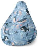 Sedací vak Pear detský morský svet - detský, modrá