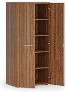 Kancelárska policová skriňa PRIMO WOOD s dverami, 800 x 500 x 1781 mm, orech