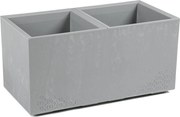 PLASTOVÝ KVETINÁČ NA KOLIESKACH BETONIQUE 39X39X78 CM IMITÁCIA BETÓNU SIVÁ