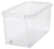SmartStore Úložný box s bielymi klipmi a kolieskami Classic, 70 l, 70 l