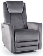 Polohovacie kreslo Adonis Velvet, sivá