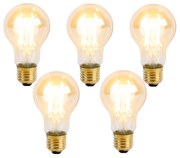 Sada 5 stmievateľných LED žiaroviek E27 s 3-stupňovým stmievaním A60 Goldline 5W 530lm 2200K