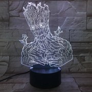 3Dmix 3DL-WD039 – 3D LED nočná lampa - Groot (Grút) (Wood)