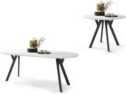 ALDO 100 Matné biele/čierne nohy - OKRÚHLY LOFTOVÝ/INDUSTRIÁLNY ROZKLADACÍ STÔL DO OBÝVAČKY/JEDÁLNE