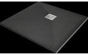 Mexen Stone+ kompozitná štvorcová sprchová vanička 70 x 70 cm, Antracit - 44717070