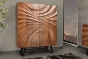 Dizajnová vysoká skrinka Cyclone z masívu Akácia 100cm