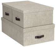Súprava 3 béžových úložných škatúľ Bigso Box of Sweden Inge