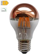 Diolamp LED Filament zrkadlová žiarovka A60 8W/230V/E27/2700K/900Lm/180°/DIM, medený vrchlík