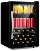 Klarstein Beersafe 5XL, chladnička, 148 l, 3 police, panoramatické sklenené dvere, nehrdzavejúca oceľ