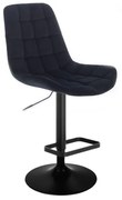 LuxuryForm DESIGN Barová stolička PARIS VELUR na čiernom tanieri - čierna