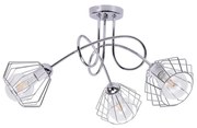 Stropné svietidlo Nuvola 8, 3x chrómové drôtené tienidlo, ch