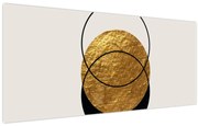 Obraz - Abstrakcia zlatá a biela N⁰2 (120x50 cm)