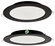 BERGE Okrúhly LED panel zapustený - čierny - 18W - PC - neutrálna biela