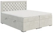 Manželská posteľ Boxspring 160 cm Bohem (slonovinová) (s matracom a úl. priestorom). Akcia -20%. Vlastná spoľahlivá doprava až k Vám domov. 1043355